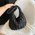 thumbnail image 4 of Spencer Women Puffer Shoulder Bag Quilted Tote Bag Lightweight Puffy Handbag Satchel Crossbody Bag for Girls, Black, 4 of 13