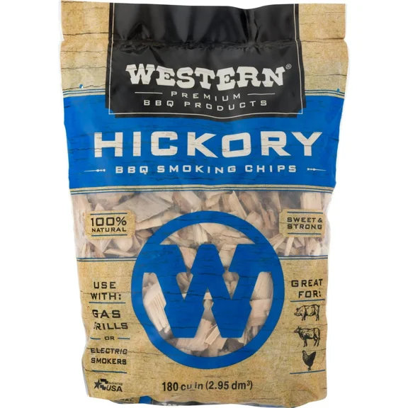 ELVY- Western Premium Bbq Products Hickory Bbq Smoking Chips, 360 Cu In New - Usa