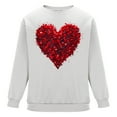 thumbnail image 4 of WREESH Men's Graphic Sweatshirts Valentine's Day Heart Printed Crewneck Sweatshirts Casual Pullover Tops Spring White, 4 of 6