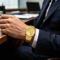 thumbnail image 5 of Men's Stainless Steel Quartz Dress Watch with Luminous & Date Calendar, Water-Resistant Business Wristwatch for Office, Travel & Formal Wear, 5 of 5