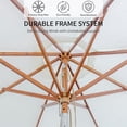 thumbnail image 3 of 9FT/10FT Bamboo Patio Umbrella, Large Outdoor Umbrella with UPF 50+ Sun Protection, Rope Pulley Lift & Push-Button Tilt, 8-Rib Ventilated Canopy for Garden, Deck, Backyard & Outdoor Dining, 3 of 6