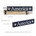thumbnail image 3 of VHC Brands America Blue Wooden Sign 1.75x9, Independence Day Decor, Patriotic Text, Printed Tropical Wood Sign, Rectangle Shape, Americana, Faded Blue, 3 of 6