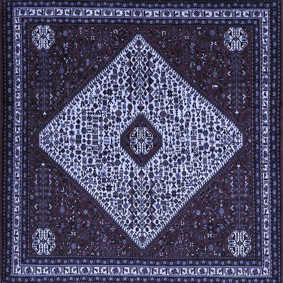 Ahgly Company Machine Washable Indoor Square Persian Blue Traditional Area Rugs, 6' Square