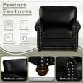thumbnail image 3 of Accent Chairs with Wood Leg and Nails Decoration, Faux Leather Mid Century Modern Reading Armchair, Comfy Side Chair for Living Room, Bed Room, Black, 3 of 6