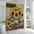 thumbnail image 5 of Farmhouse Sunflowers Shower Curtain, Waterproof Shower Curtains for Bathroom, Western Star Vintage Sparrows Washable Fabric Bathtub Curtain Set Bath Decor with 12 Hooks Standard 72"x72", 5 of 6