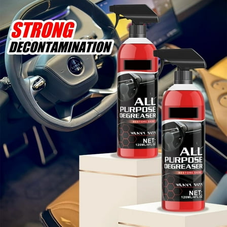 All Purpose Degreaser - degreaser cleaner heavy duty Car Interior Cleaner Spray, Restore Shine & Remove Grease From Leather, Vinyl, Plastic & Rubber, 120ml/4FL.OZ (2-Pack)