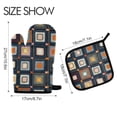 thumbnail image 2 of Yayeee Oven Mitts and Pot Holder Set of 4 Heat Resistant Kitchen Gloves Baking Hot Pad, Square Harmony, 2 of 5