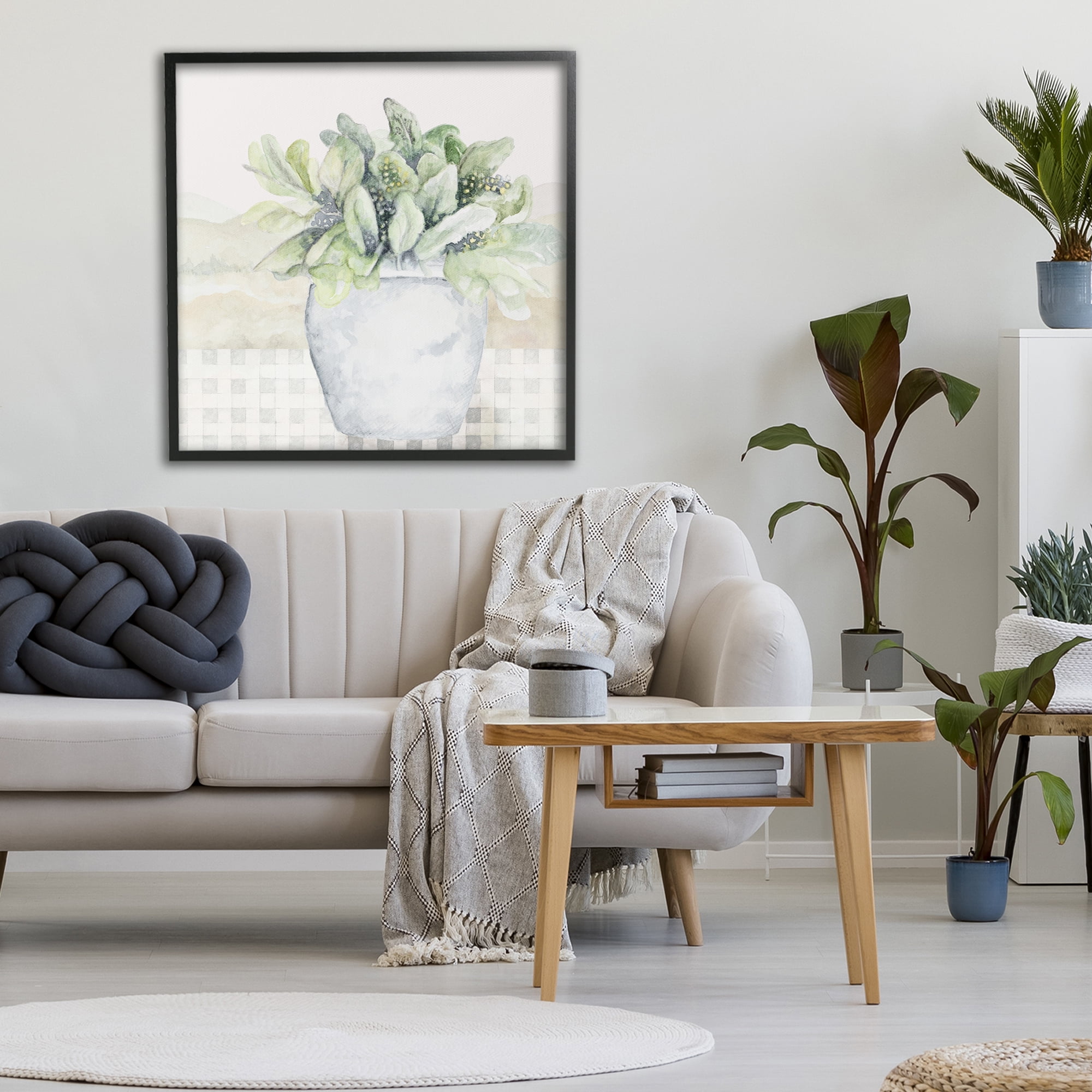 Stupell Industries Potted Farm Herbs Arrangement Black Framed Giclee Art, design by Janice Gaynor