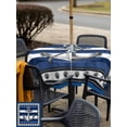 thumbnail image 5 of Outdoor Tablecloths with Umbrella Hole & Zipper, Navy Blue Anchor 54x54 Inch Square Tablecloths, Nautical Summer Beach Coastal Ocean Waterproof Table Cloth, Patio/Pool/Picnic Table Covers, 5 of 8