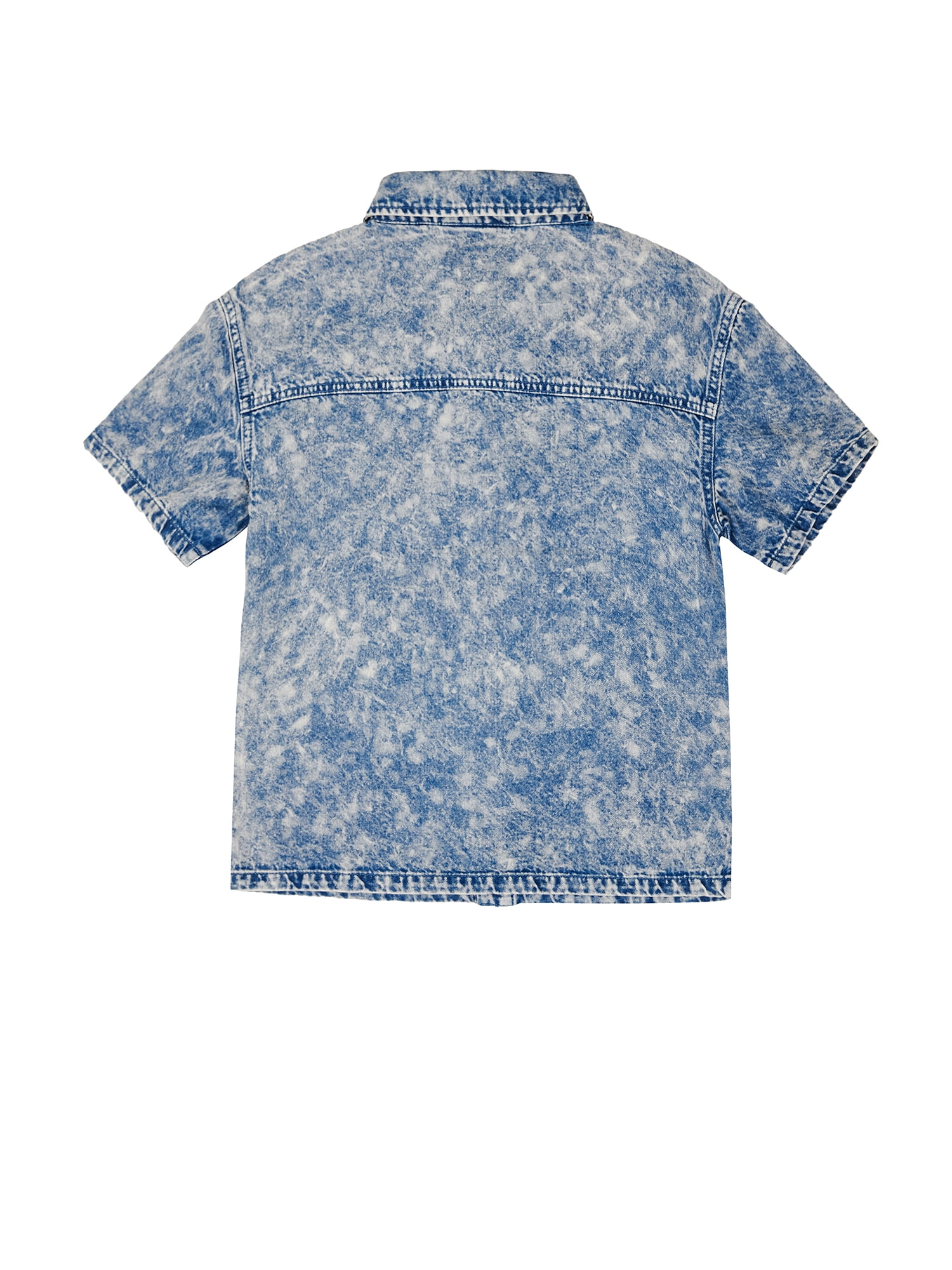 Weekend Academy Boys' Short Sleeve Denim Button Front Shirt, Sizes 4-18
