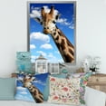 thumbnail image 3 of Designart 'A Giraffe On A Blue Sky Portrait' Farmhouse Framed Art Print, 3 of 4