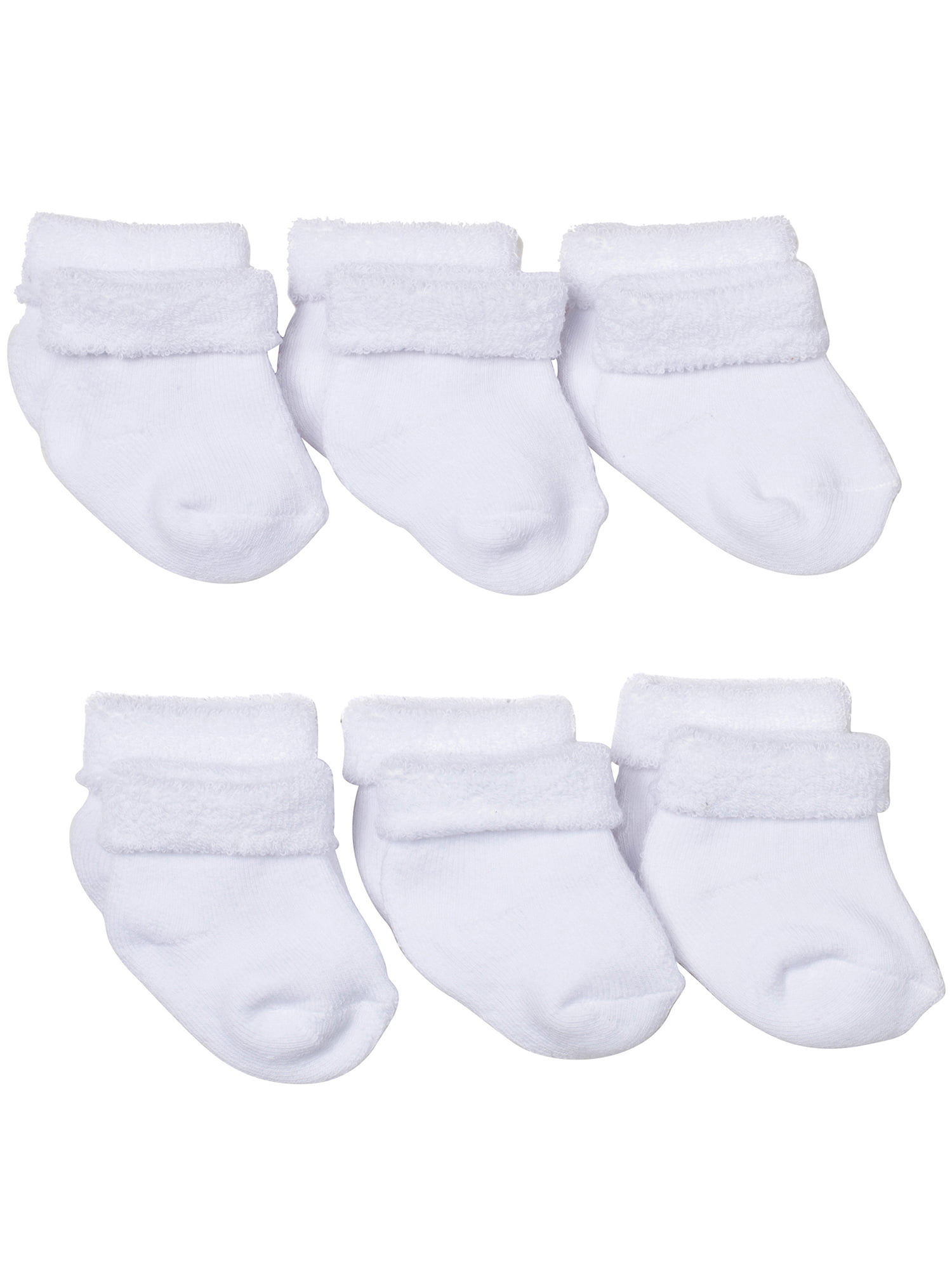 White Terry Bootie Socks, 6-Pack 