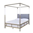 thumbnail image 4 of ACME Raegan Queen Bed in Gray Velvet & Antique Brass, 4 of 5