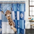 thumbnail image 2 of Funny Giraffe Shower Curtain, Waterproof Shower Curtains for Bathroom, Cute Art Modern Lovely Animals on Showering Washable Fabric Bathtub Curtain Set Bath Decor with 12 Hooks 48"x72", 2 of 8