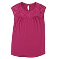 thumbnail image 4 of Women's Summer Tops Lace Floral Back Key Hole Blouses Vacation Tank Tops Casual Shirt, 4 of 5