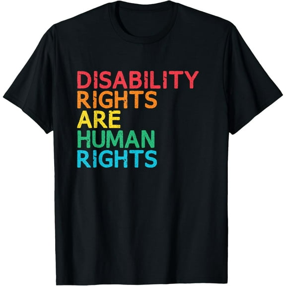 Disability Rights Human Rights Disabled Freedom Handicap T-ShirtMen's and women's gift, black and white T-shirt, size: Extra large S-4XL