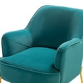 thumbnail image 2 of 14 Karat Home Modern Velvet Accent Chair Set of 2 Gold Metal Legs Tufted Back Adult Living Room BLUE, 2 of 10