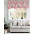 thumbnail image 6 of Pink Rose Valances for Windows, Rod Pocket Kitchen Valance Curtains - Soft & Washable Small Window Treatment for Living Room, Bathroom, Flower Grey 54x18inch, 1 Panel, 6 of 9