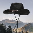 thumbnail image 2 of FUZHIQ Womens Mens Wide Brim Straw Panama Hat Fedora Summer Beach Sun Hats UPF Straw Hat for Women,One Size, 2 of 4
