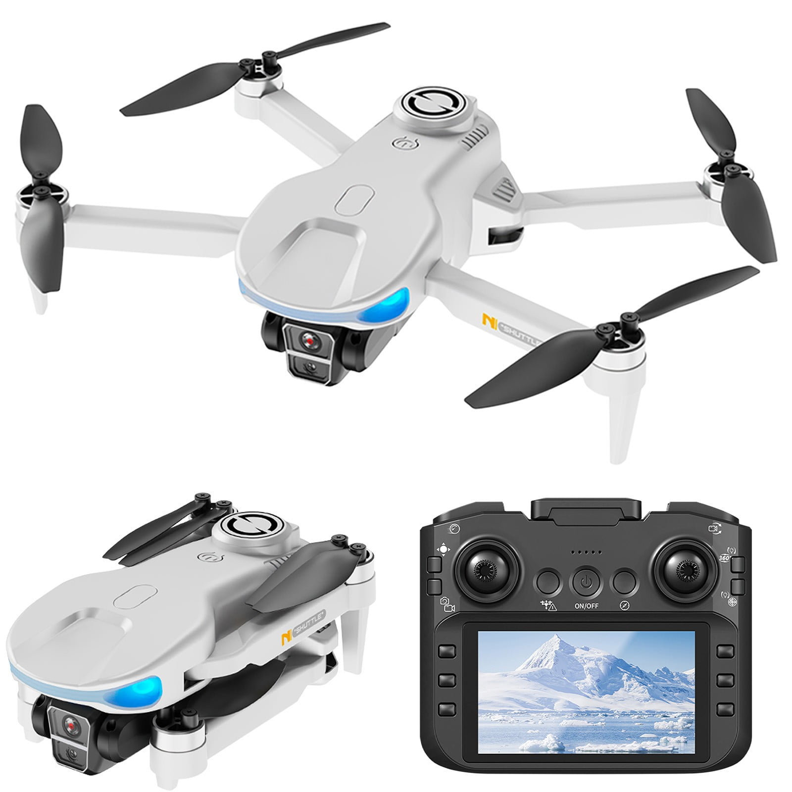 RC Drone with 1080P Camera, 4.3-Inch Screen Remote Control, Brushless Motor for Stable Flight, 22-Minute Long Flight Time with Obstacle Avoidance for Beginners
