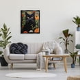 thumbnail image 3 of Stupell Industries Black Cat Garden Flowers Animals & Insects Painting Black Floater Framed Canvas Art Print Wall Art, 25 x 31, 3 of 10