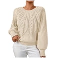 thumbnail image 2 of Sweaters for Women 2025 Fall Winter Long Sleeve Crewneck Ribbed Knit Casual Jumper Top Womens Pullover Sweaters, 2 of 4