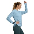 thumbnail image 4 of Amzcrzy 2026 Sun Protection Clothing Women Lightweight Upf 50+ Breathable Sun Shirts with Hoodie Long Sleeve UV Shirt with Thumb Holes for Hiking, Running, And Outdoor Sports Light Blue S, 4 of 7