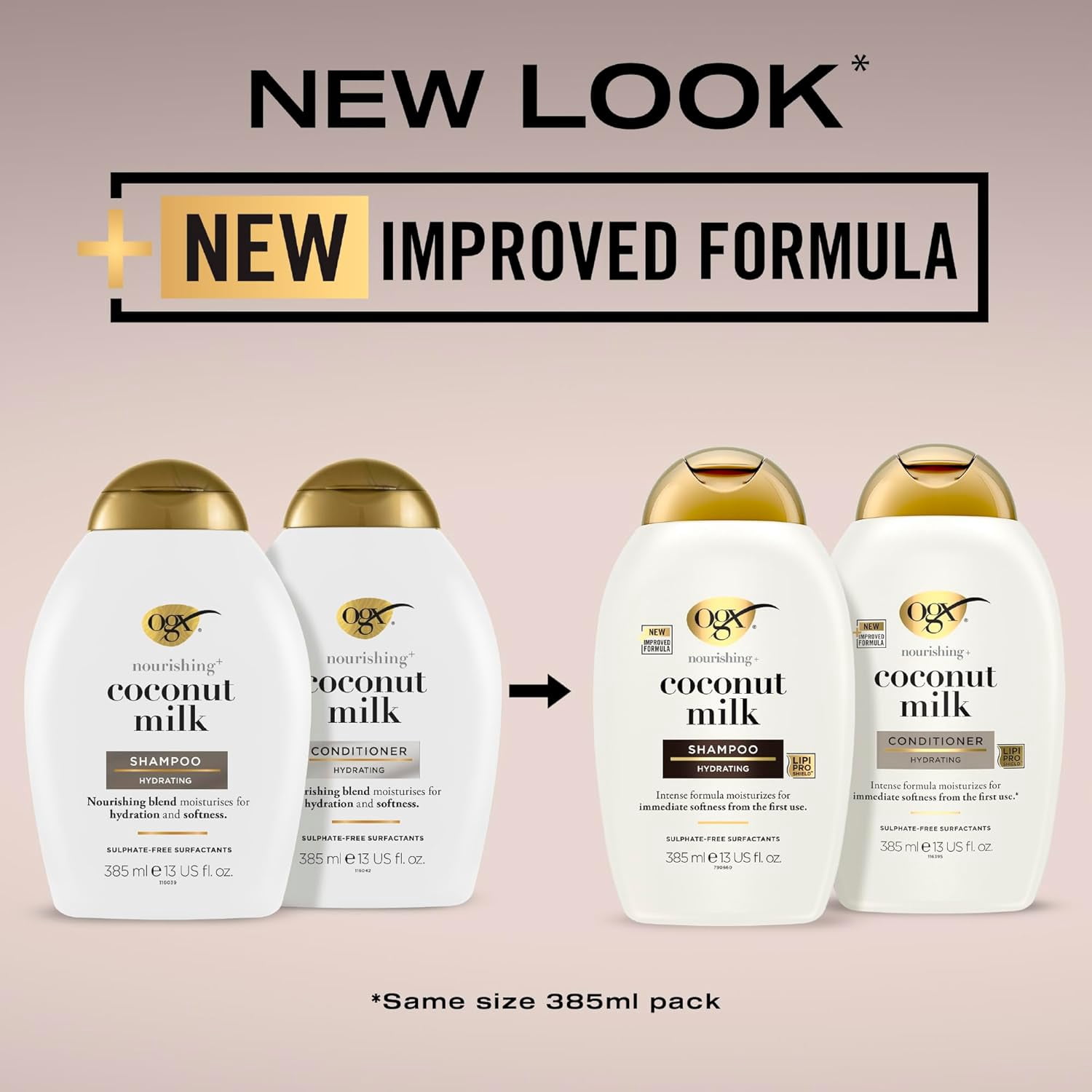 Ogx Shampoo Coconut Milk Nourishing 13 Ounce 384ml 2 Pack