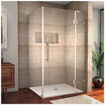 Avalux Completely Frameless Shower Enclosure in Chrome - 40 x 36 x 72 in.