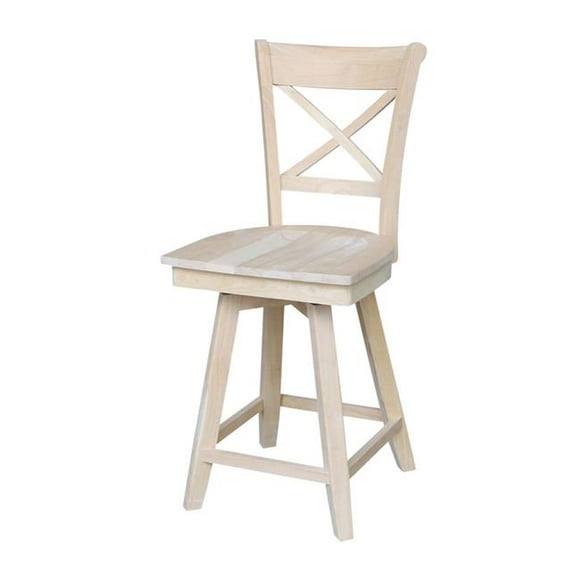 International Concepts S-312SW Charlotte Counterheight Stool with Swivel & Auto Return - Unfinished