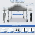 thumbnail image 3 of Costway 10'x17.6'Outdoor Instant Pop-up Canopy Tent Dual Half Awnings Adjust Patio Gray, 3 of 10