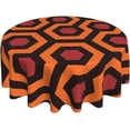 thumbnail image 2 of Overlook Hotel Carpet Shining Mid Century Modern Geometric Trellis Polygon Hexagon Round Tablecloth 60 Inch Washable Reusable Table Cover Wrinkle Stain-Resistant for Kitchen Dinning Party Holiday, 2 of 6