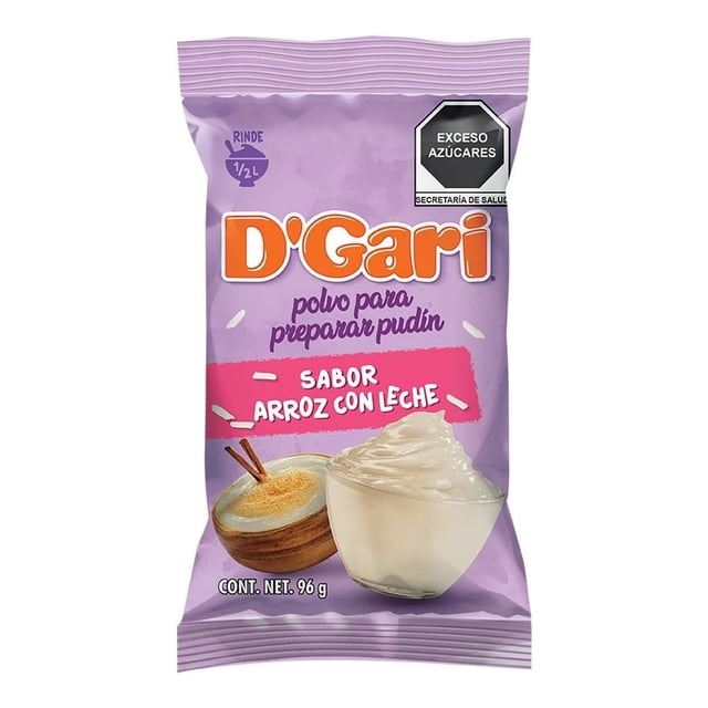 Polvo para preparar pudín D' Gari sabor arroz con leche 96 g