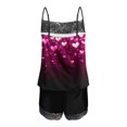 thumbnail image 4 of Tnhcen Romantic Valentine's Day Nightwear Set Women's Lace Spliced Sling Shorts Homewear Pjs Lounging Pajamas Set S-2XL, 4 of 5
