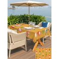 thumbnail image 5 of Outdoor Tablecloth with Umbrella Hole for Patio/Picnic/Party/Camping, Orange Spring Floral Waterproof Table Cloth Rectangle Table Cover Washable, Green Botanical Summer Flower Birds (60"x 102"), 5 of 8