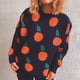 thumbnail image 3 of Gibobby Suéter de Punto Suéter casual suelto de manga larga con cuello Rojoondo y estampado naranja para mujer (Turquí, XL), 3 of 5