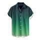 thumbnail image 3 of Camisas de Manga Corta de Botón para Hombre, Blusa de Moda Casual de Impresión de Gradiente de Cuello de Vuelta Hecha de 95% Poliéster 5% Spandex para el Verano, Camisas de Verano para Hombre, 3 of 5