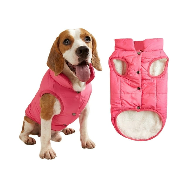 Winter Dog Vest with Button Closure & Warm Fleece Lining, Back Zipper Design for Small and Medium Dogs, Comfortable Cold Weather Protection for Outdoor Walking