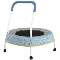 Blue Mini Trampoline for Kids & Toddlers - 55 inch, 110 lbs Capacity, Indoor & Outdoor Use, Fun Toys Included