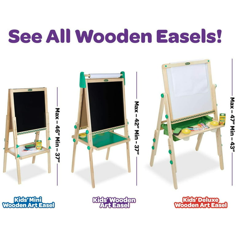 Deluxe Wooden Standing Art Easel  Kids easel, Art easel, Wooden easel