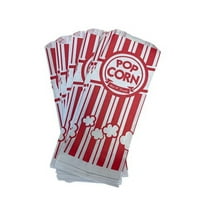 Paper Popcorn Bags Red & White Striped For Parties, Carnivals, Movie Theaters 1 oz (50)