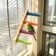 thumbnail image 5 of Juguete de escalera de madera para pájaros con gimnasio de actividades colgante, multicolor, accesorios para jaulas de aves pequeñas para trepar, morder, hacer ejercicio y jugar., 5 of 6