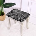 thumbnail image 6 of FOR U DESIGNS Zebra Grey Pattern Stool Covers Rectangle 2 pcs Stretch Saddle Bar Stool Slipcover Anti-Dust Bench Seat Protector Vanity Stool Cover for Kitchen Counter, 6 of 9