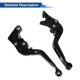 thumbnail image 5 of Palancas de freno y embrague cortas y largas de Unique Bargains para Yamaha YZF R1 99-01, palanca de freno ajustable de 6 posiciones, manillar de motocicleta de aleación de aluminio, negro, 5 of 6
