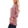 thumbnail image 2 of Sudadera informal con manga raglán y cuello redondo para mujer, sudadera de manga larga con bolsillo de color en contraste, camiseta informal Ormromra HMFJ298-18, 2 of 7