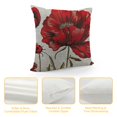 thumbnail image 4 of ONETECH  Farmhouse Pillow Case Red Poppies Lumbar Pillow Cover Home Decorative Cotton Linen Cushion Case for Sofa Couch Housewarming Gifts, 4 of 5