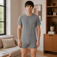 thumbnail image 2 of Kaycey Adaptive Clothing Popper Vest, Short Sleeve, Grey, Medium, 2 of 11