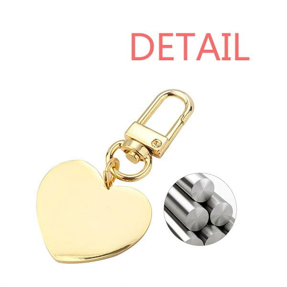 D Alphabet Watermelon Fruit Cute Pattern Gold Heart Keychain Metal Keyring Holder