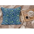 thumbnail image 2 of Paisley Fluffy Throw Pillow Cushion Cover, Ocean Waves Like Design with Big and Small Raindrops Inspired Art, Decorative Square Accent Pillow Case, 36" x 36", Blue and Green, by Ambesonne, 2 of 5