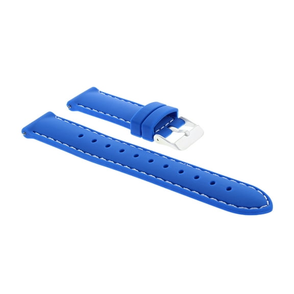 20MM SOFT RUBBER DIVER WATCH BAND STRAP FOR BULOVA ACCUTRON WATCH BLUE WHITE STITCH